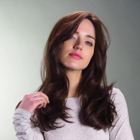 Temperament Light Brown Medium Long Wavy Wig