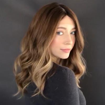 Super Stylish Brown Medium Long Wave Wig