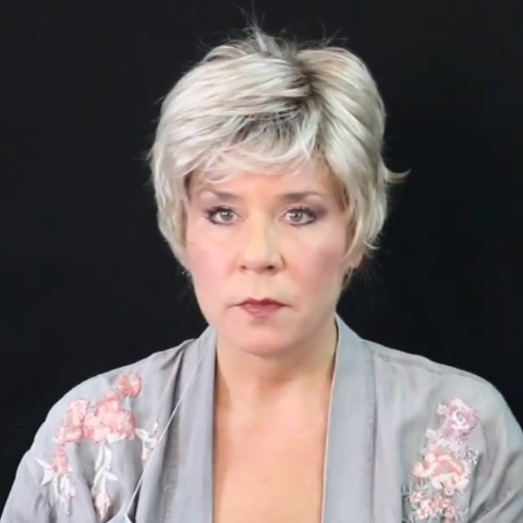 White Gray Short Wig(Hair Root Black)