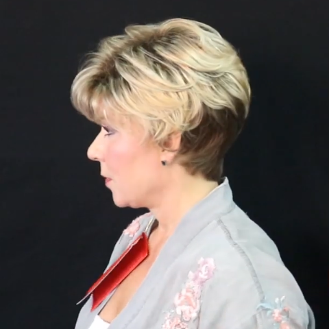 Gold Short Roll Wig(Hair Root Black)