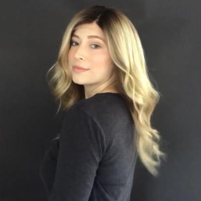 Super Fashion Gradient Linen Gold Medium Long Wave Wig