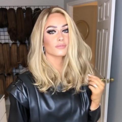 Temperament Gold Long Curly Wig