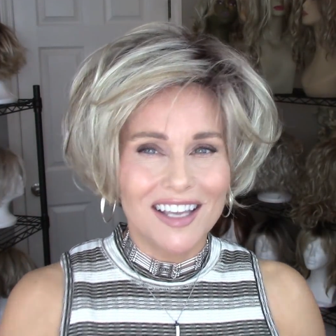 Popular Platinum Short Wig (Hair Root Black)