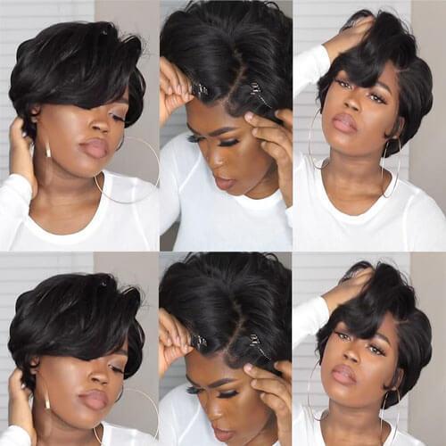 Celebrity Style Pixie Short Cut Bob Wig-140%(Extra Thick As In Video)