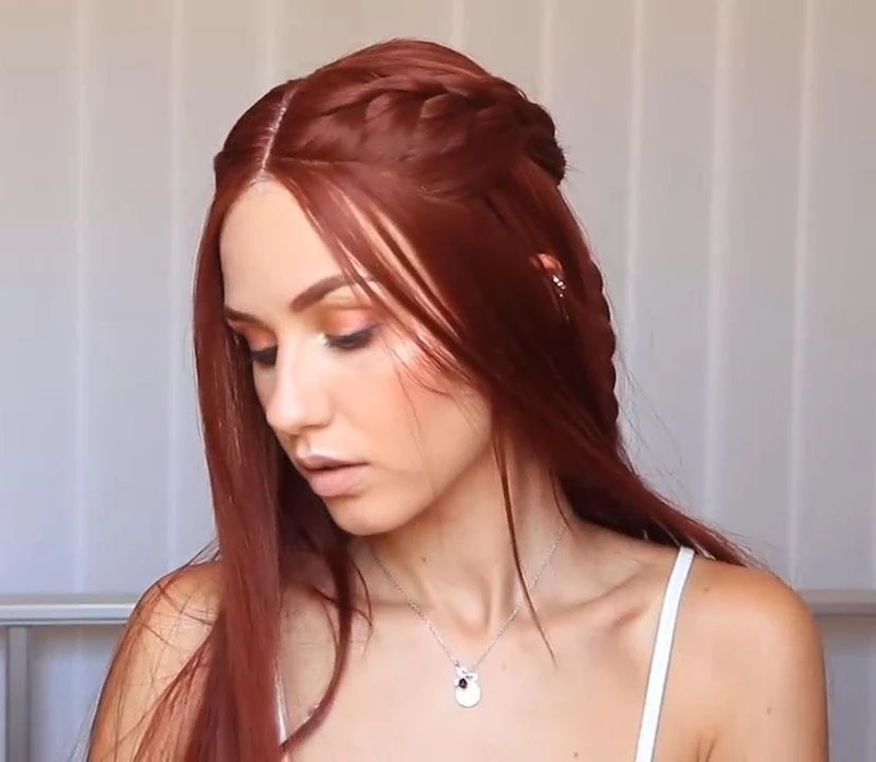Orange Straight Long Wig