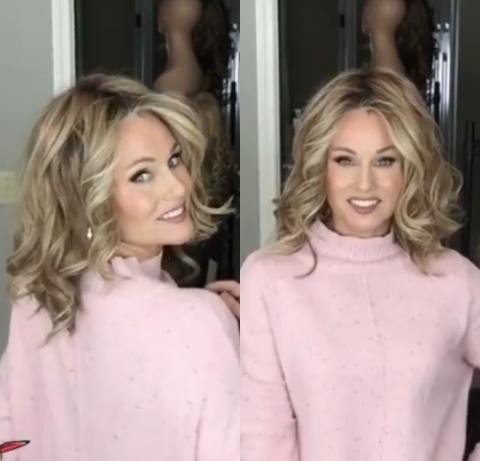 Fashion Shoulder Bitter Flax Roll Wig (Hair Root Black)