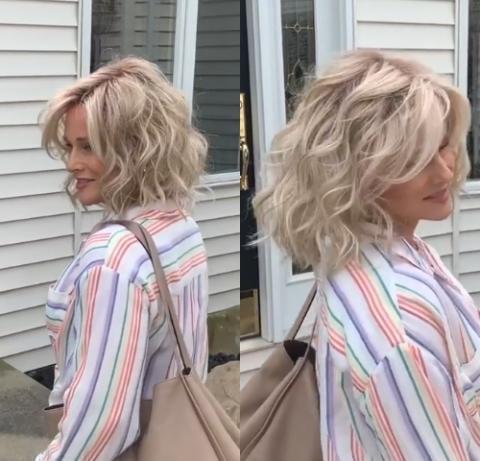 Shoulder Linen White Gold Roll Wig