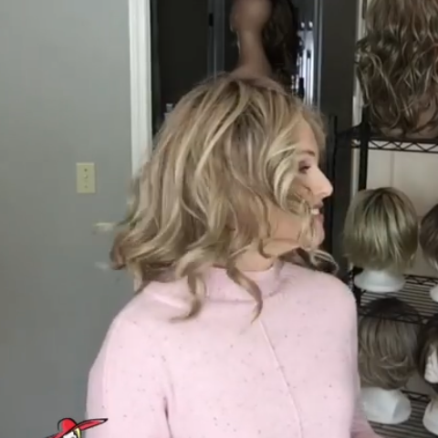 Fashion Shoulder Bitter Flax Roll Wig (Hair Root Black)