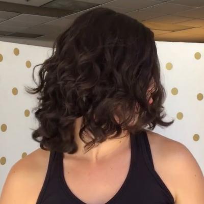 Stylish Romantic Black Shoulder Egg Roll Wig