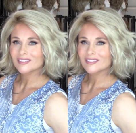 Casual Gray Gold Bob Roll Wig(Hair Root Black)