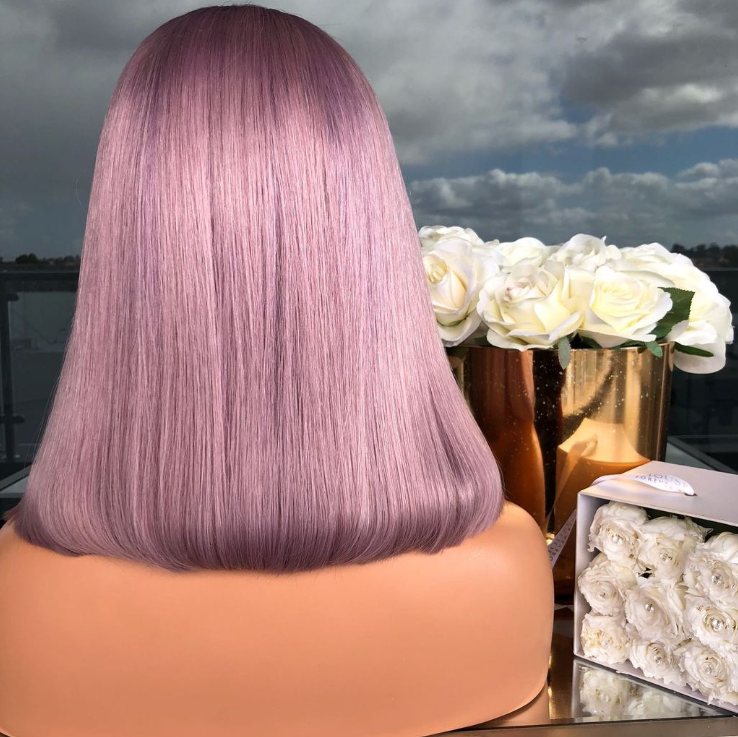 Light Purple Short Straight Hair Wig