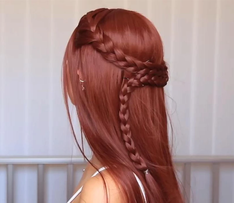 Orange Straight Long Wig