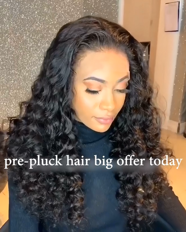 Prepluck Black Elegant Curly Hair-140%(Extra Thick As In Video)
