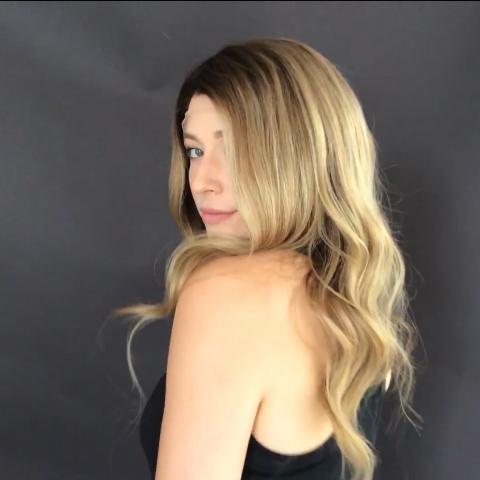 Super Fashion Light Brown Medium Long Wave Wig