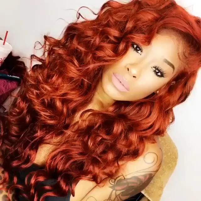 2021 Orange Red Wig
