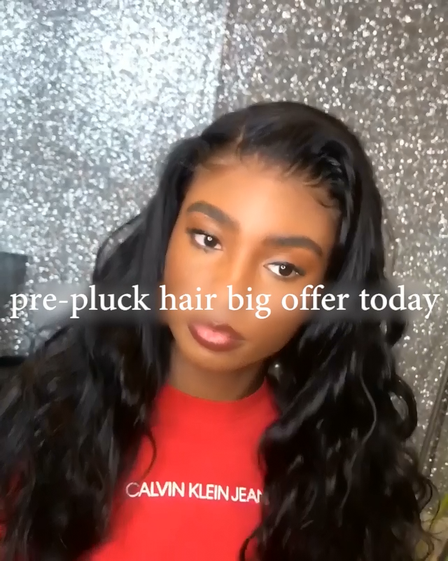 Prepluck Daily Black Wave Hair-140%(Extra Thick As In Video)