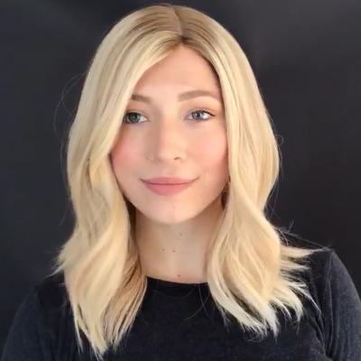 Super Stylish Light Gold Shoulder Wavy Wig