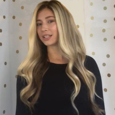 Stylish Romantic Gold Black Long Wavy Wig(Hair Root Black)