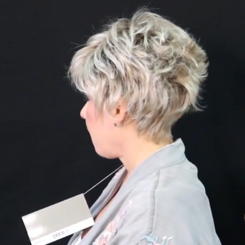 White Gray Short Wig(Hair Root Black)