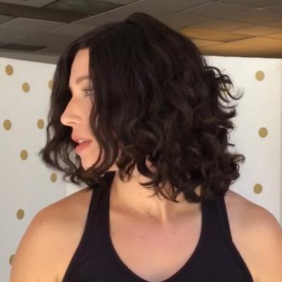 Stylish Romantic Black Shoulder Egg Roll Wig