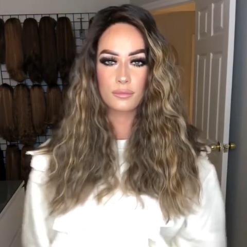 Temperament Gradient Brown Long Corn Roll Wig