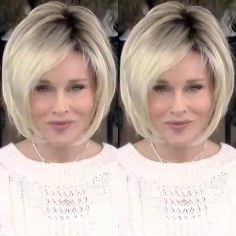 2021 Soft White Gold Bob Wig