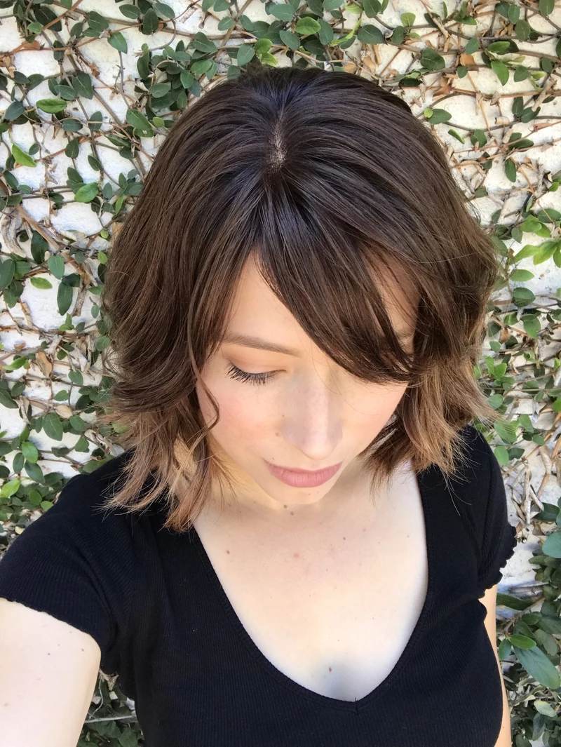 Black Brown Short Curly Wig