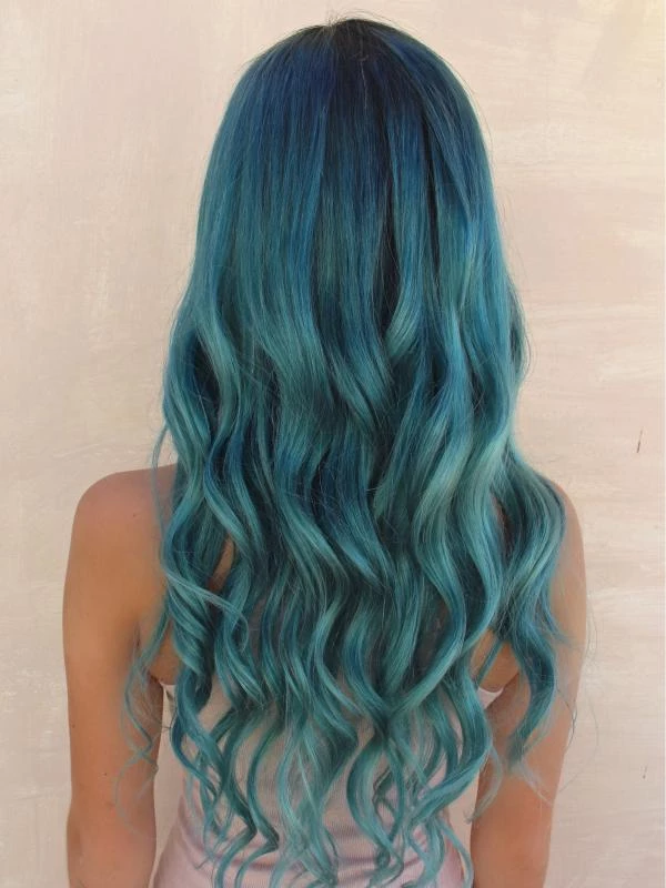 Teal Blue Fashion Hair Full Wig