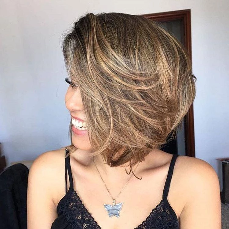 Brown And Black Short Wig