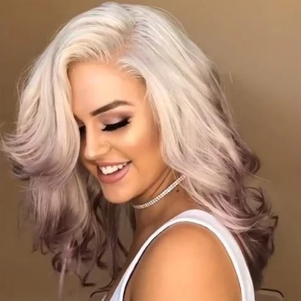 Beautiful White And Pink Wig