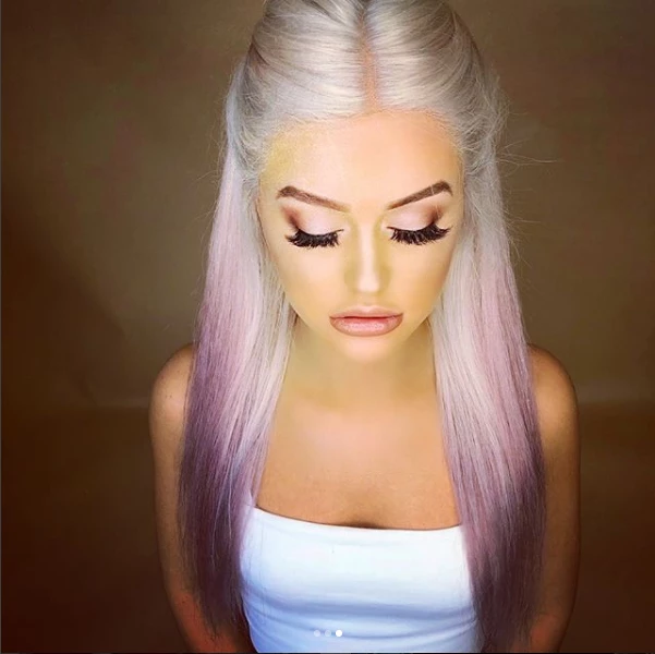 Beautiful White And Pink Wig