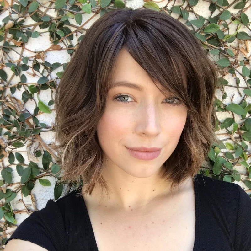 Black Brown Short Curly Wig