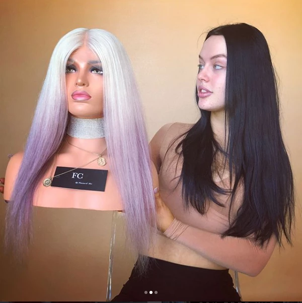 Beautiful White And Pink Wig