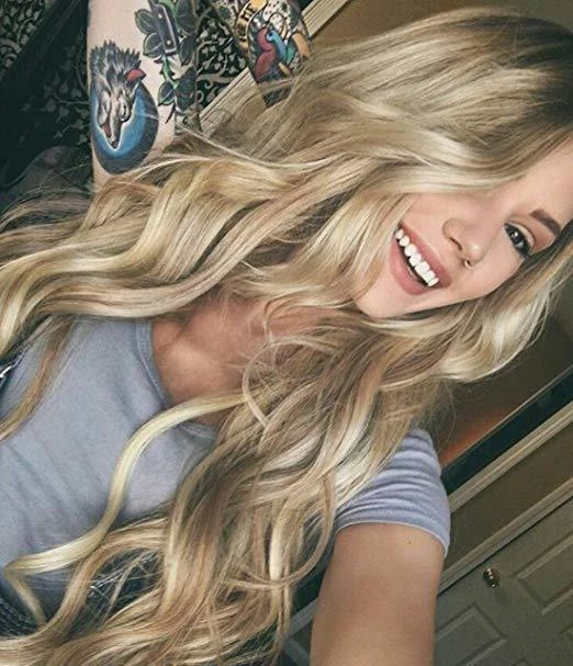 2021 Light Blonde Wig(Top Black Gradient)