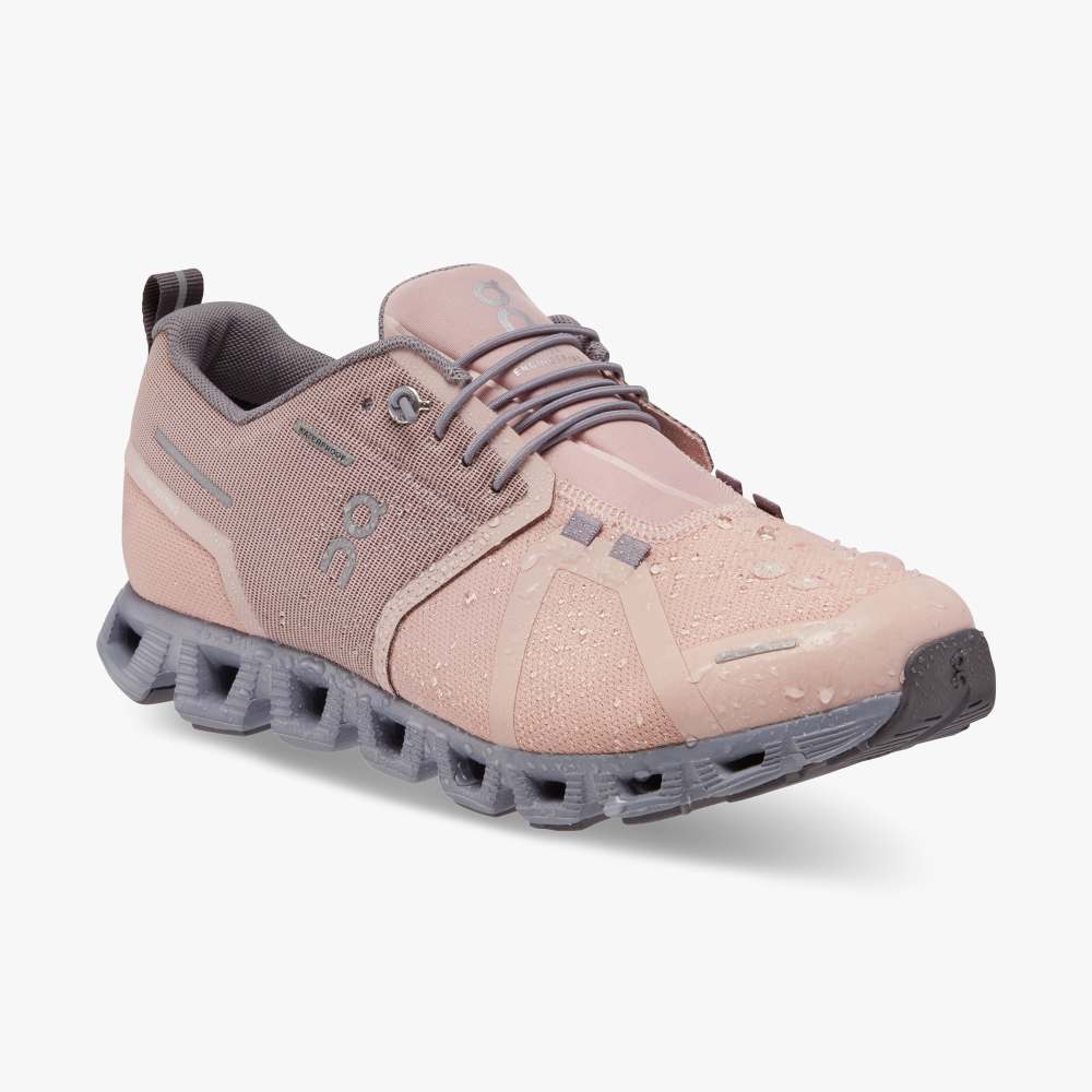 On Women's Cloud 5 Waterproof Running Shoes - Rose/Fossil