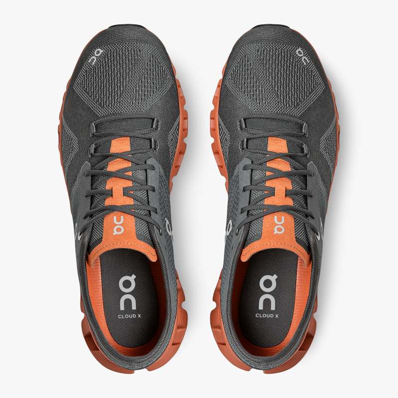 On Men's Cloud X Running Shoes - Rust/Rock