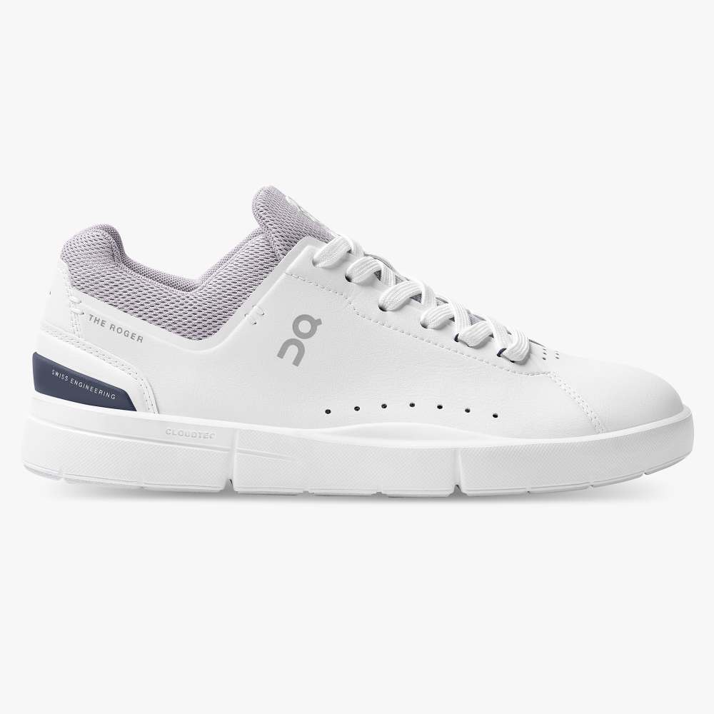 On Women's THE ROGER Advantage Sneakers - White/Lilac