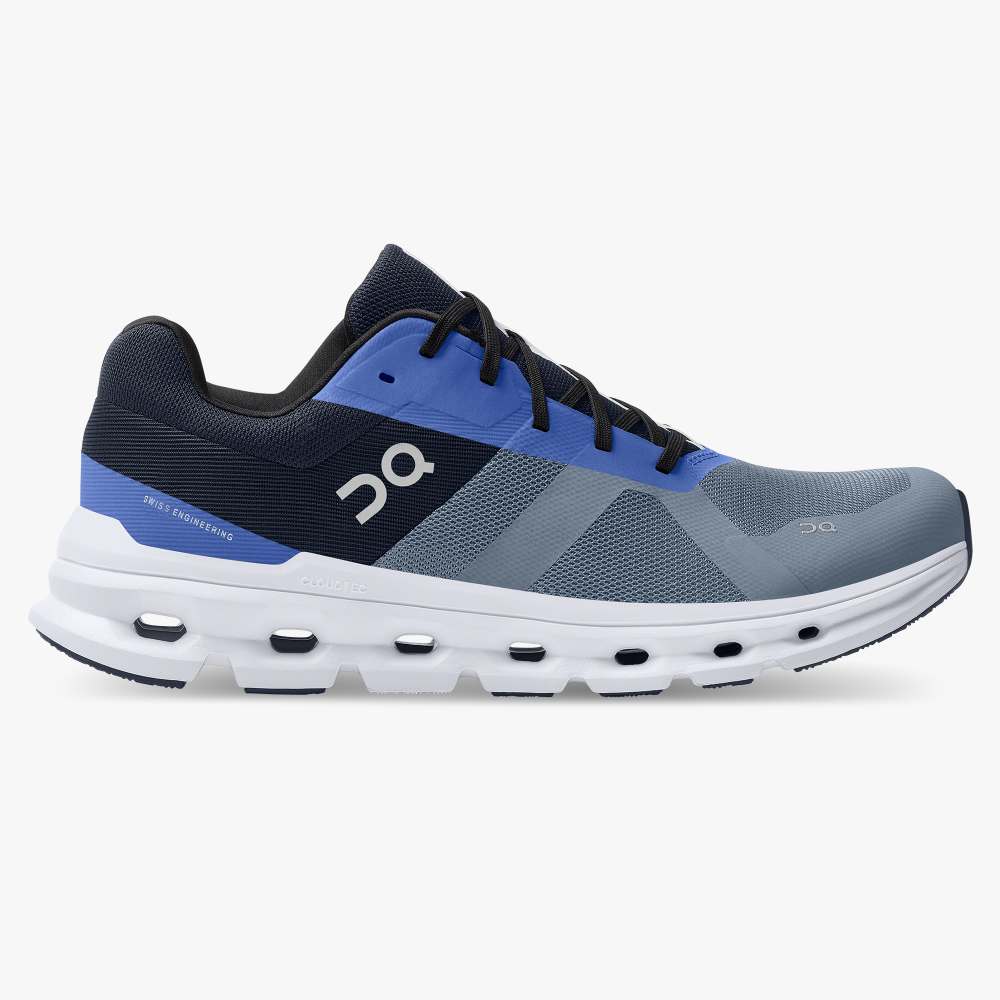 On Men's Cloudrunner Running Shoes - Metal/Midnight