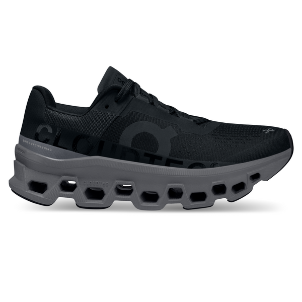 On Women's Cloudmonster Running Shoes - Black/Magnet