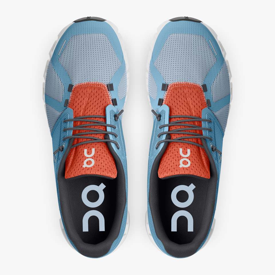 On Men's Cloud 5 Push Running Shoes - Niagara/Chambray