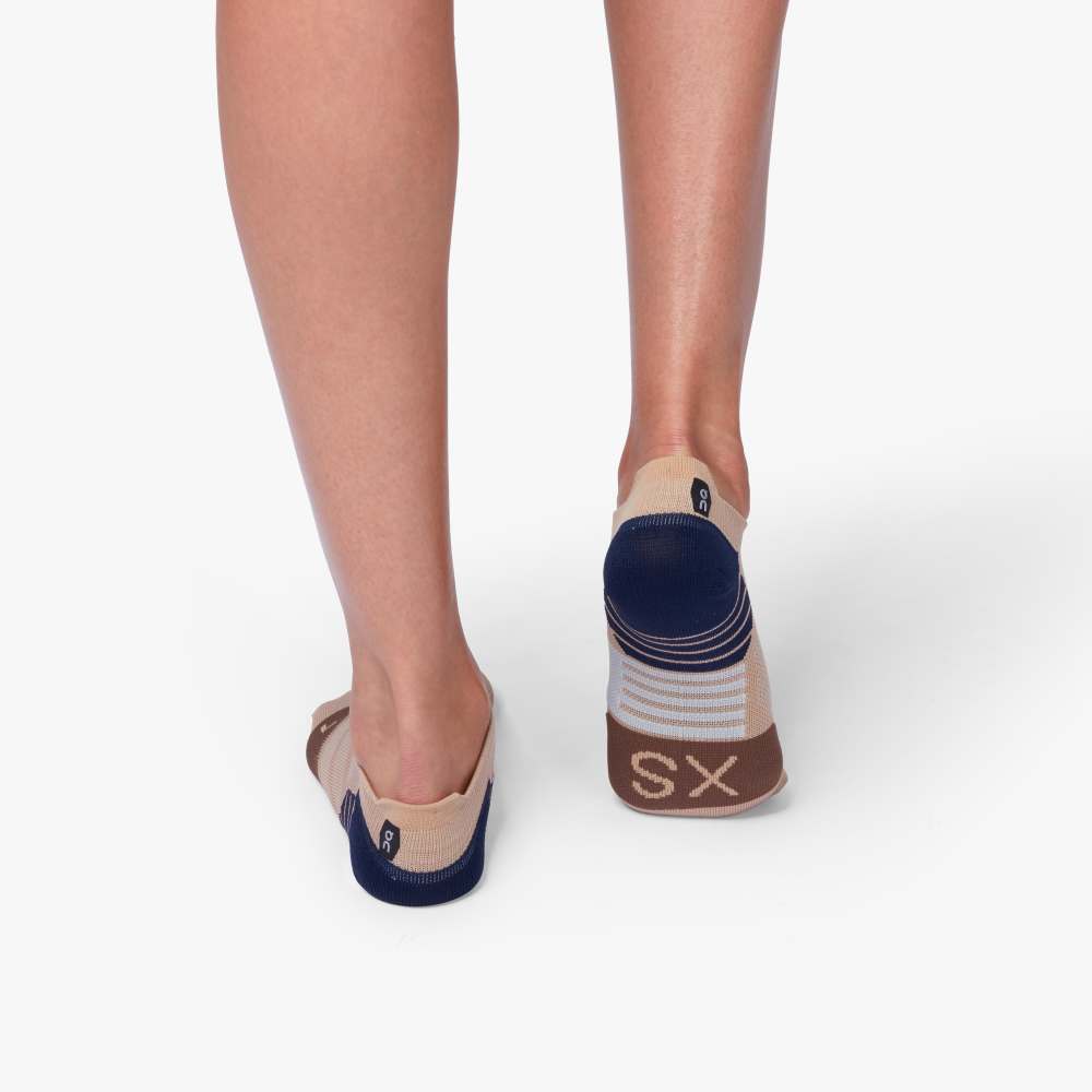 On Women's Low Sock - Rosebrown/Grey