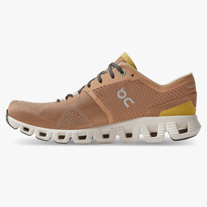 On Women's Cloud X Running Shoes - Mocha/Sand