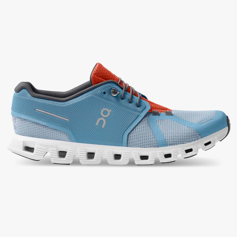 On Men's Cloud 5 Push Running Shoes - Niagara/Chambray