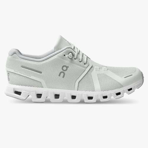 On Women's Cloud 5 Running Shoes - Ice/White
