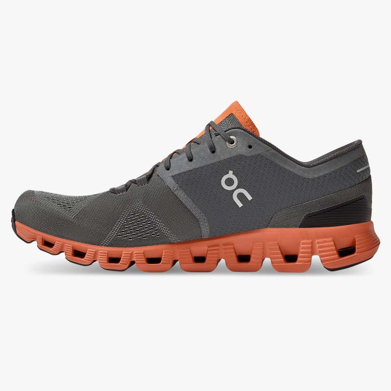 On Men's Cloud X Running Shoes - Rust/Rock