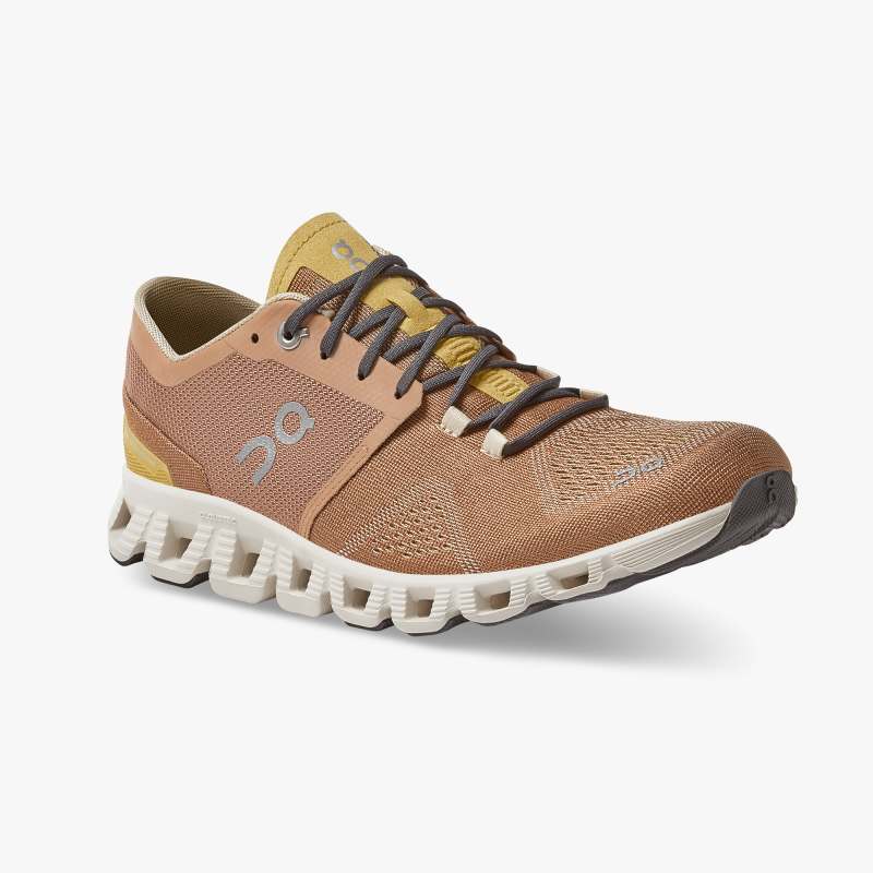 On Women's Cloud X Running Shoes - Mocha/Sand