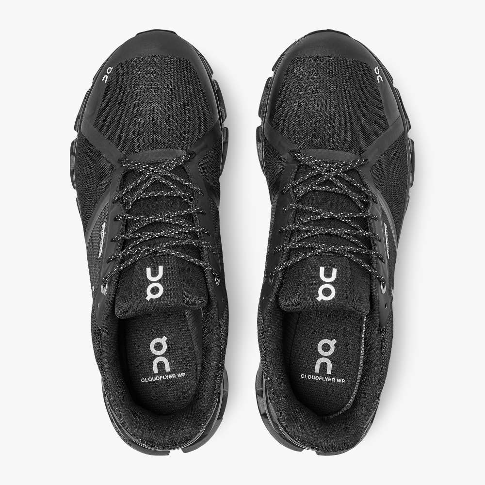 On Men's Cloudflyer Waterproof 2 Running Shoes - Black/Lunar