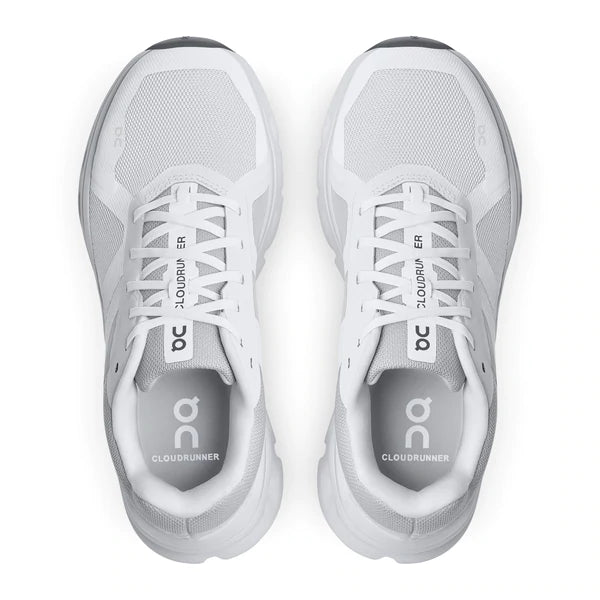 On Women's Cloudrunner Wide Running Shoes - White/Frost