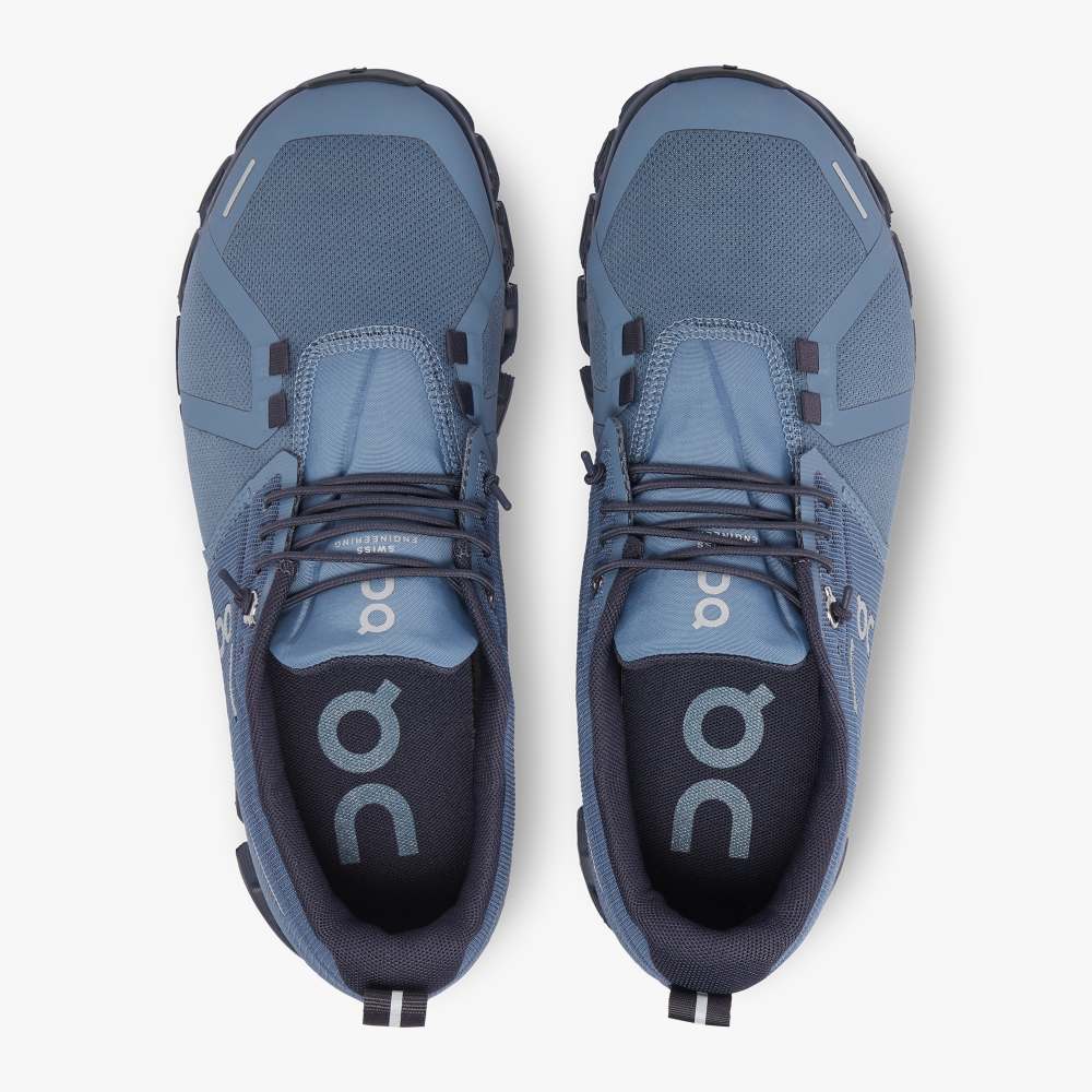 On Women's Cloud 5 Waterproof Running Shoes - Metal/Navy
