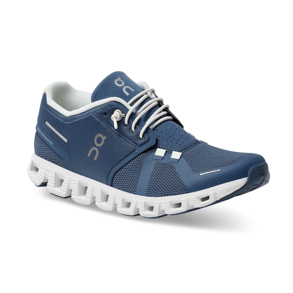 On Women's Cloud 5 Running Shoes - Denim/White